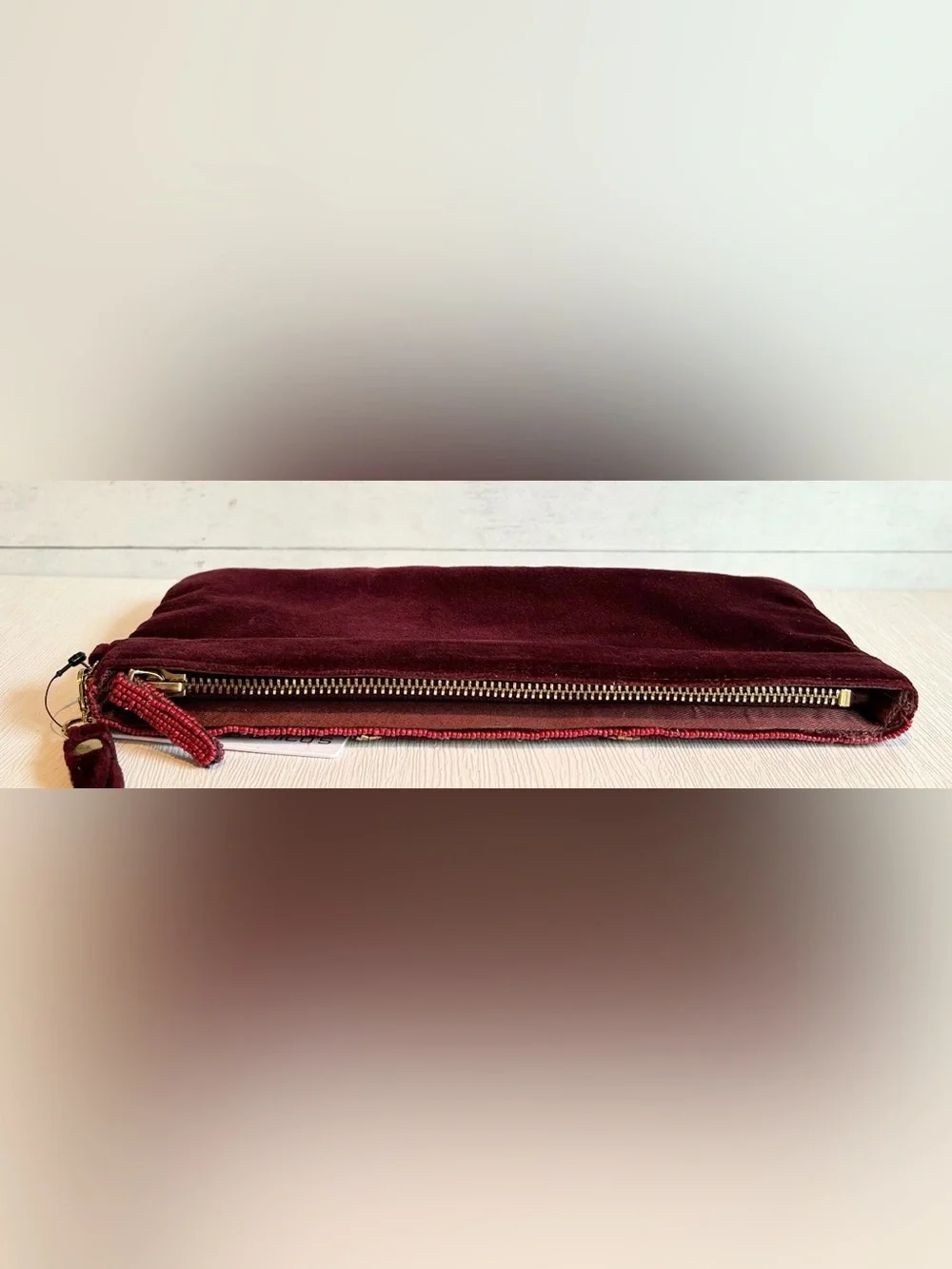 Chicos Beaded Maroon Party Wristlet Clutch + A GIFT 🎁